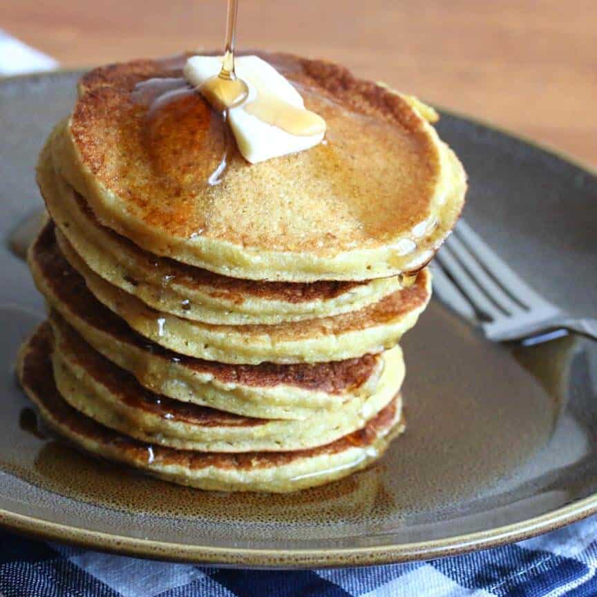 peach buttermilk cornmeal pancakes recipe