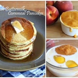 Peach Buttermilk Cornmeal Pancakes
