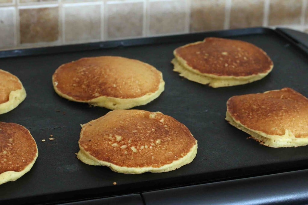 Peach Cornmeal Pancakes prep 10