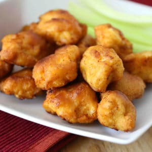 popcorn chicken recipe buffalo style hot spicy blue cheese dressing