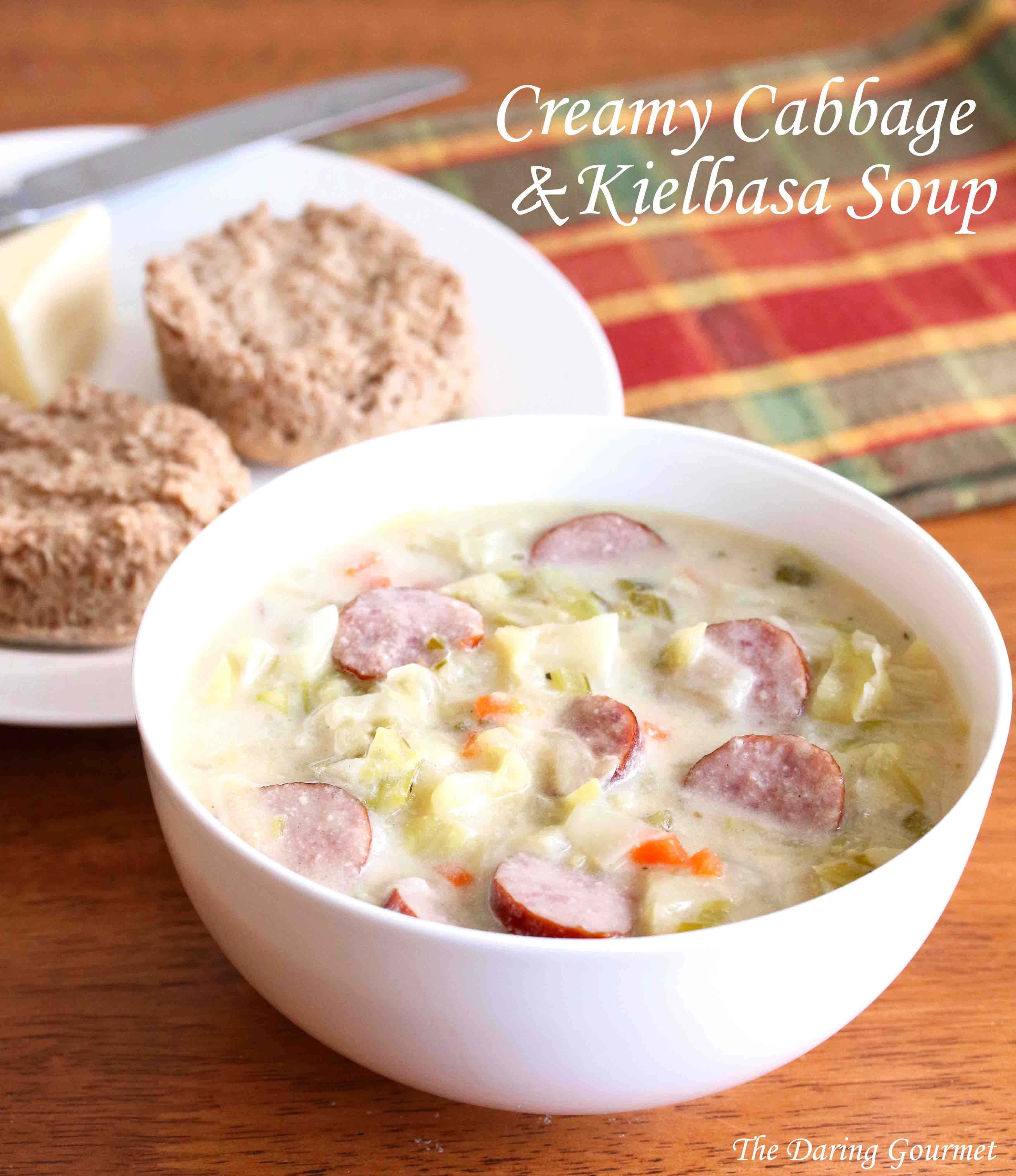 Creamy Cabbage Soup with Kielbasa