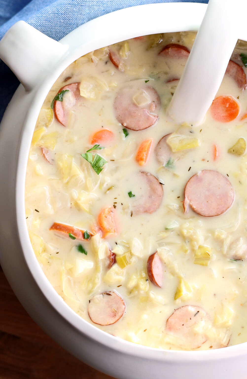 Creamy Cabbage and Kielbasa Soup The Daring Gourmet