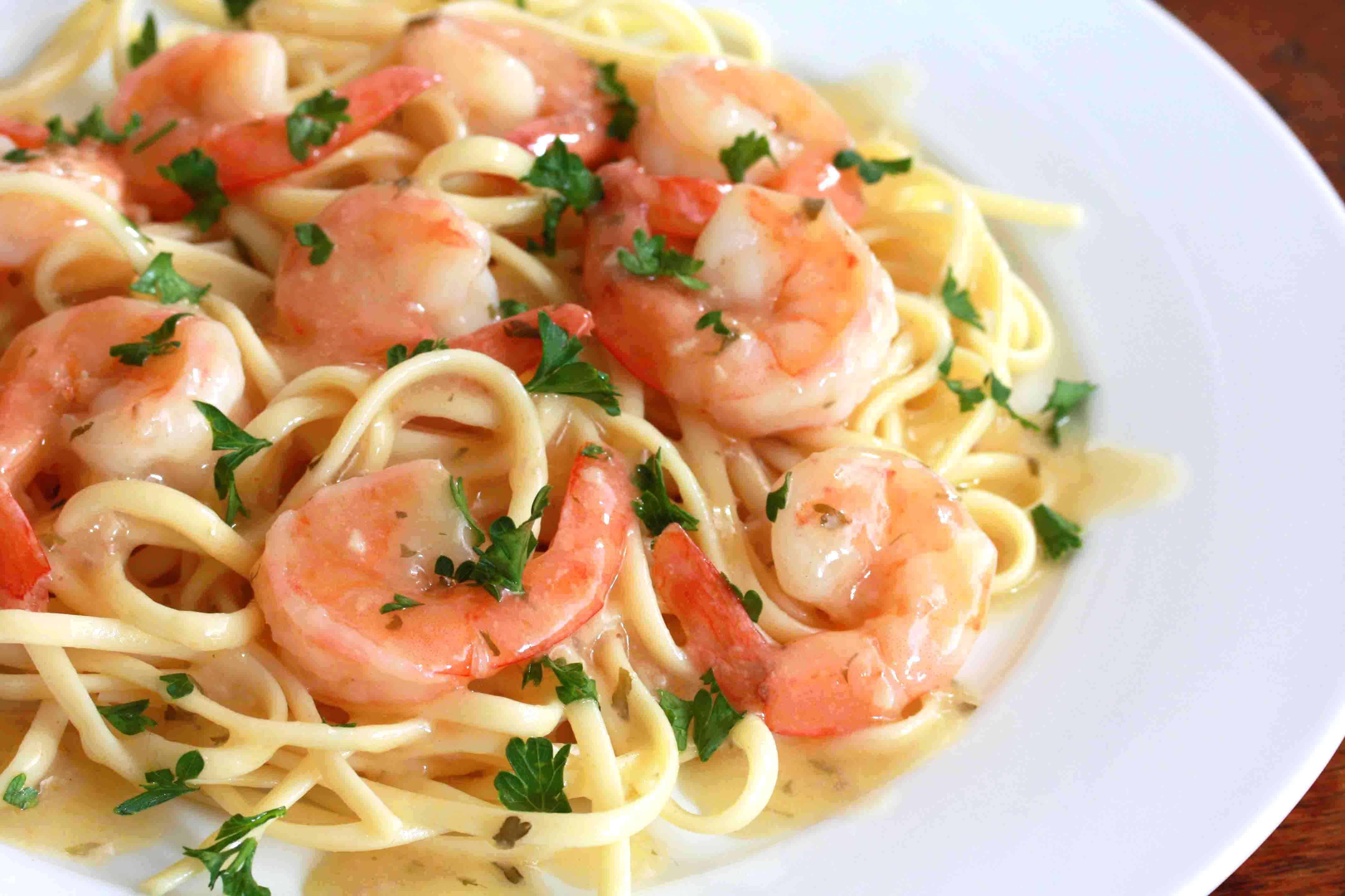 shrimp scampi recipe lemon garlic white wine pasta linguine