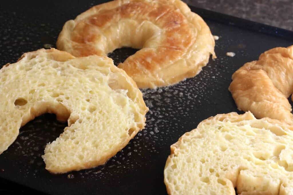 cooking the croissants