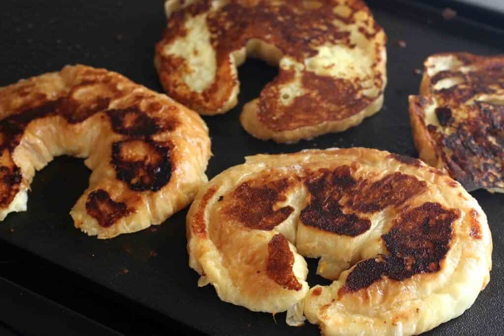 cooking the croissants