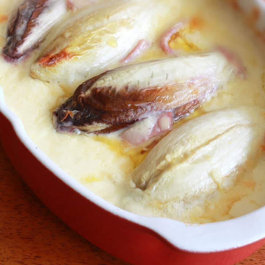 baked endives ham bechamel recipe cheese Swiss