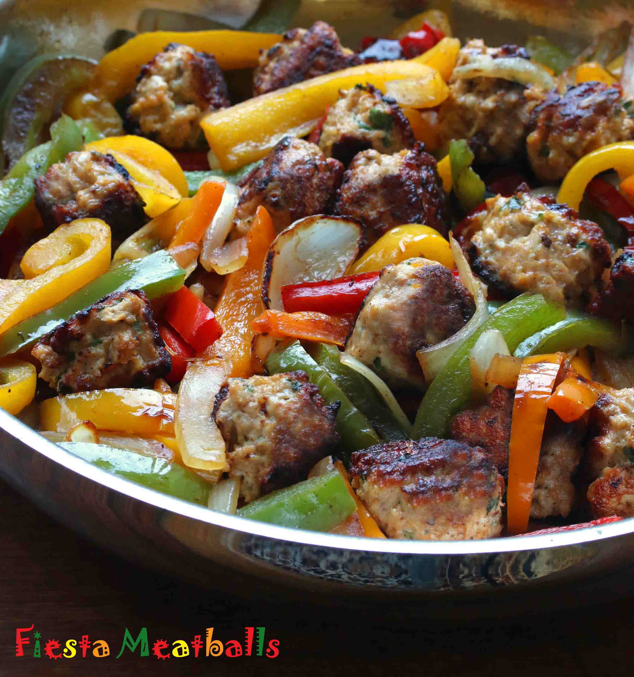 fiesta meatballs recipe mexican chipotles cilantro chili powder bell peppers