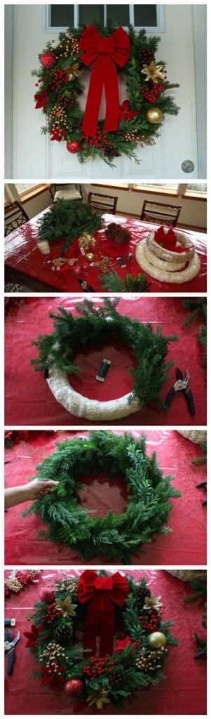 how to make homemade christmas wreath Christmas wreath diy