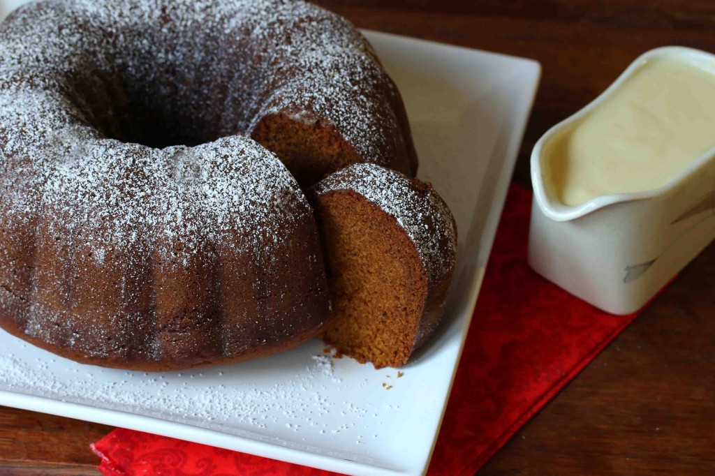 Pumpkin Eggnog Cake with Eggnog Custard Sauce The Daring Gourmet