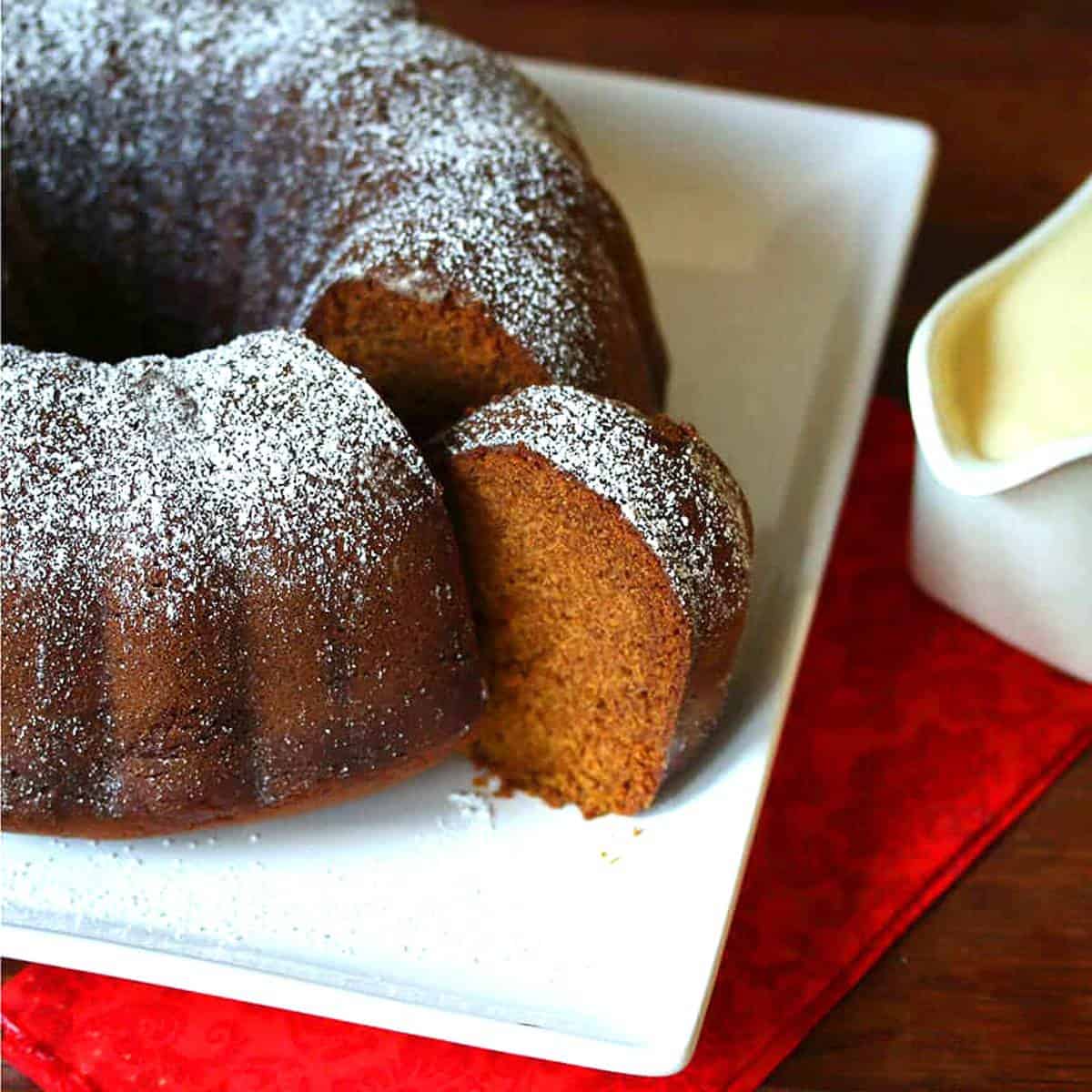 pumpkin eggnog cake recipe custard sauce 