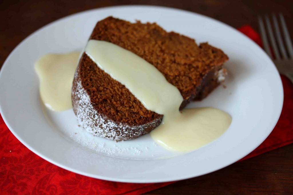 Pumpkin Eggnog Cake with Eggnog Custard Sauce The Daring Gourmet
