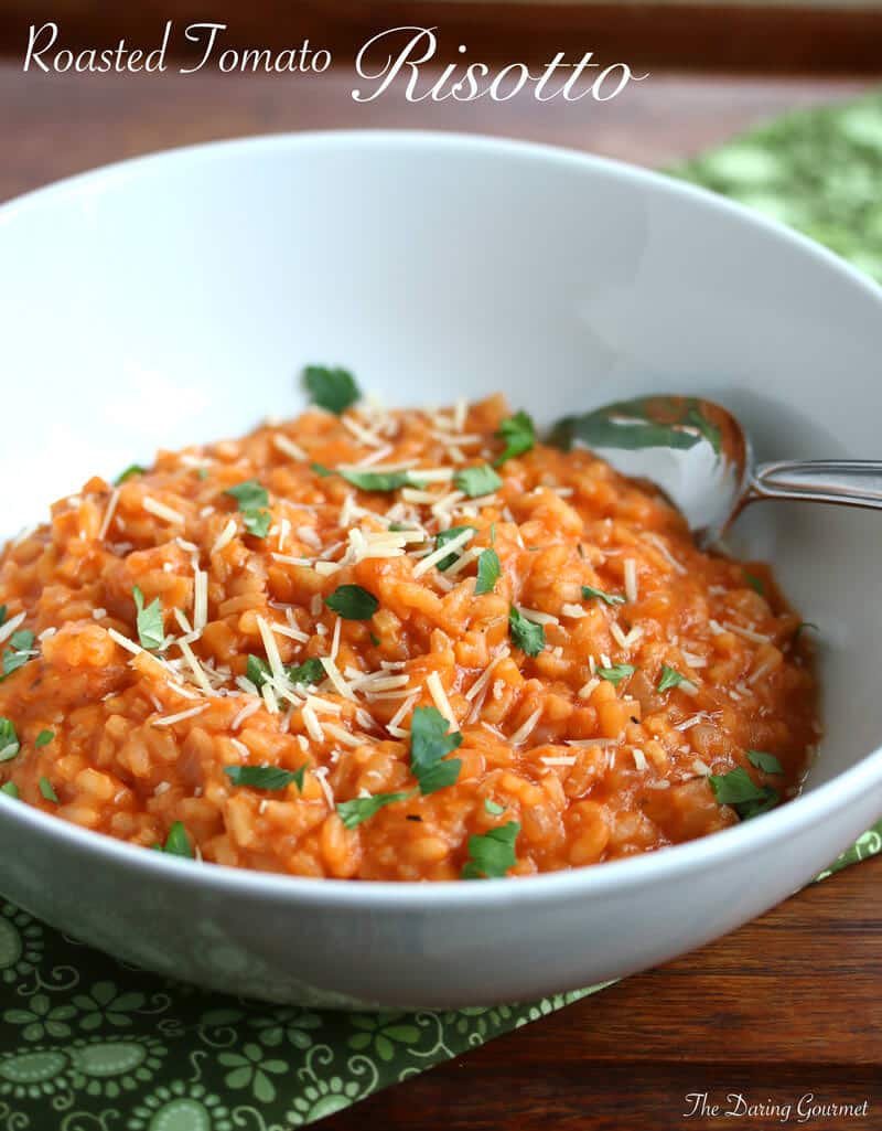 tomato risotto recipe garlic herbs mozzarella cheese