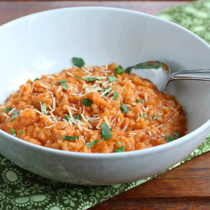 tomato risotto recipe garlic herbs mozzarella cheese