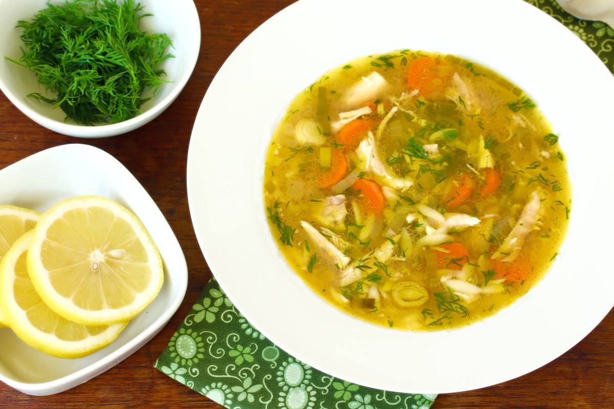 chicken orzo soup recipe lemon dill herbs slow cooker 