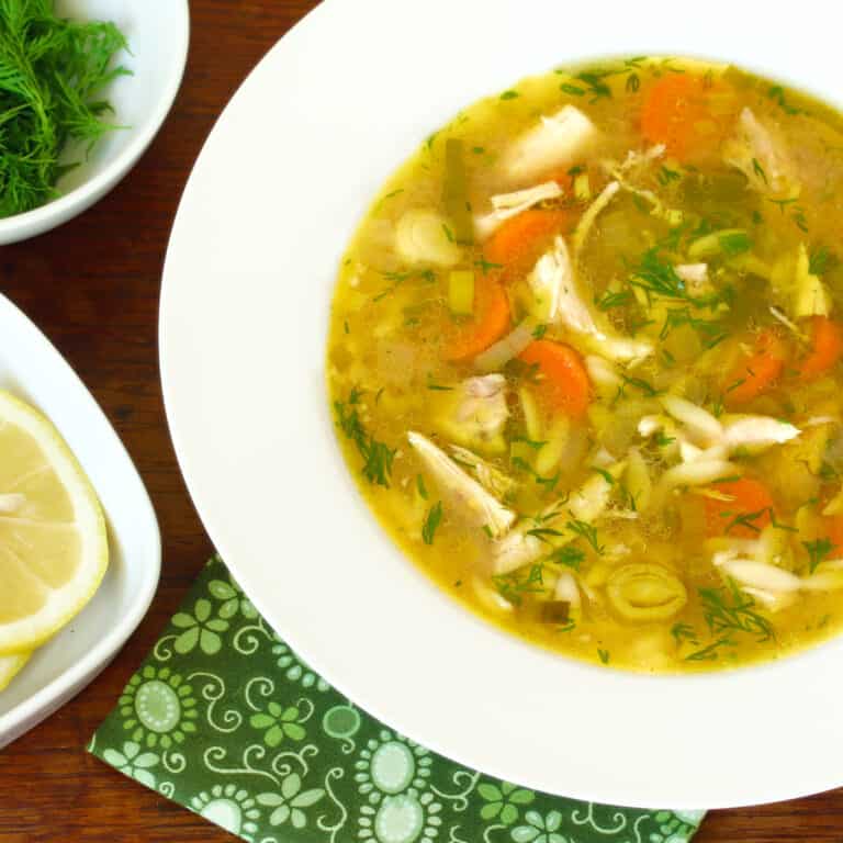 chicken orzo soup recipe lemon dill herbs slow cooker