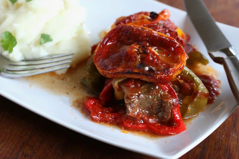 spanish steaks recipe bell peppers lemon garlic sauce beef easy simple fast