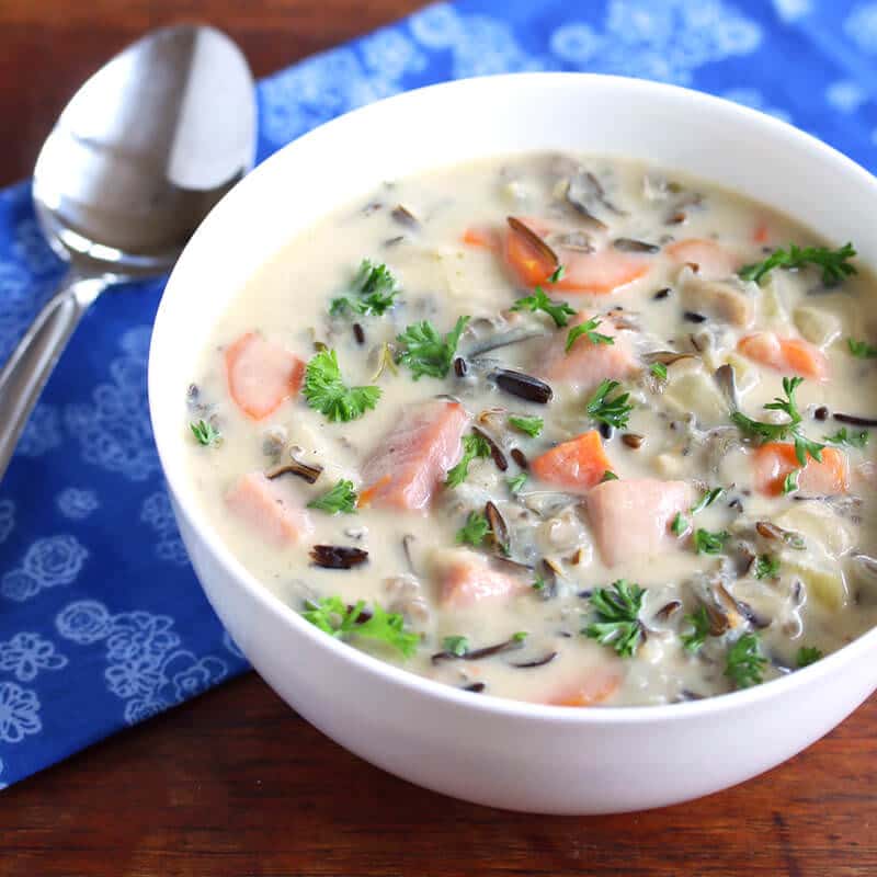 mushroom ham wild rice soup recipe vegetables easy healthy Zaycon