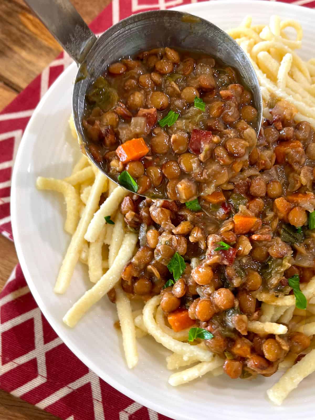 Swabian Lentils with Spaetzle (Schwäbische Linsen mit Spätzle) - The ...