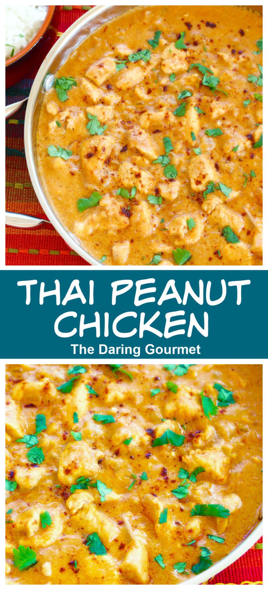 Thai peanut chicken recipe coconut milk Asian mild sweet cilantro spicy