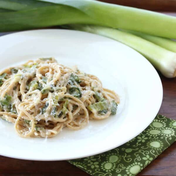 Spaghetti with Leek Alfredo The Daring Gourmet