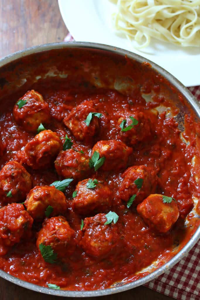 best italian chicken meatballs recipe tomato marinara sauce