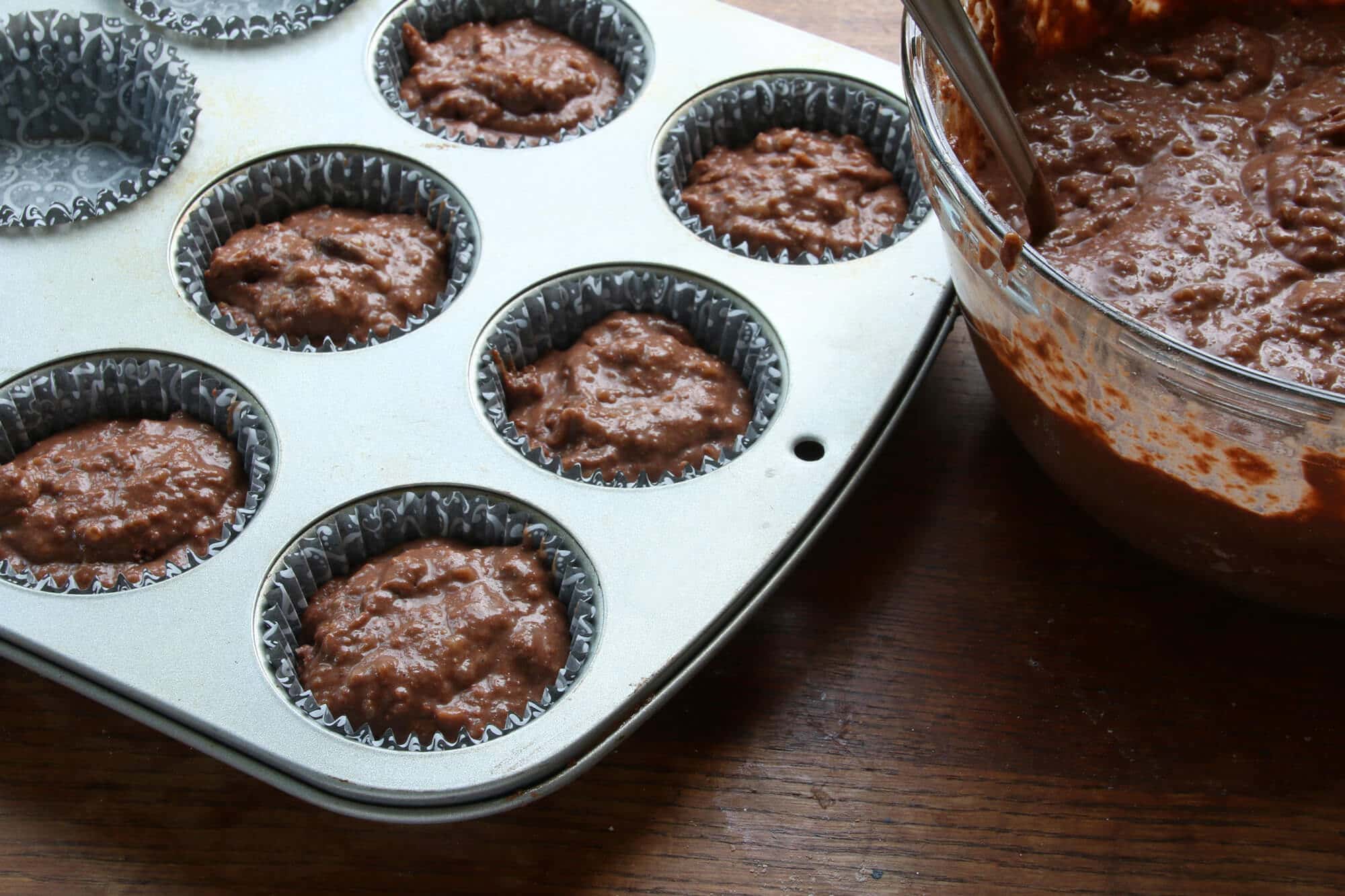 healthy chocolate cupcakes whole grain coconut oil no sugar wheat germ quinoa recipe