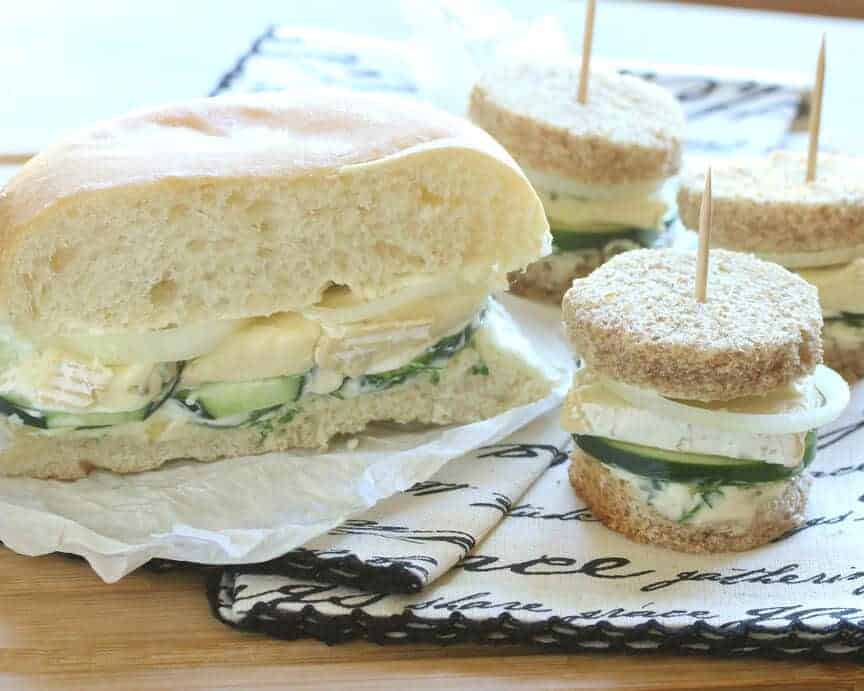 french connection sandwich hors d'oeuvres brie cucumber garlic butter recipe