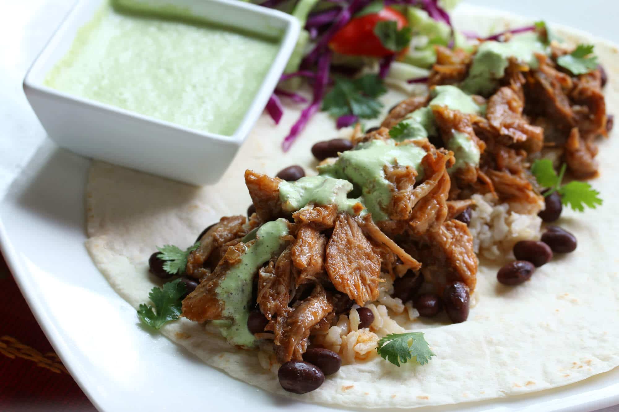 Pulled Pork Burritos with Creamy Tomatillo Sauce The Daring Gourmet