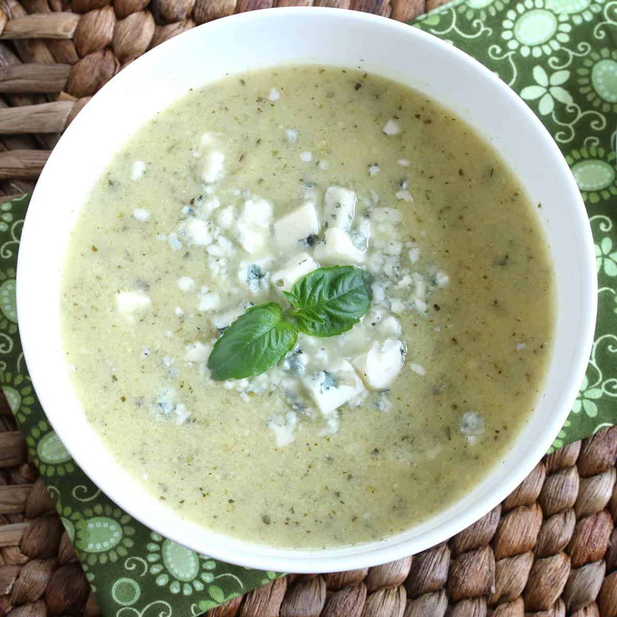zucchini soup recipe cream creamy blue cheese gorgonzola