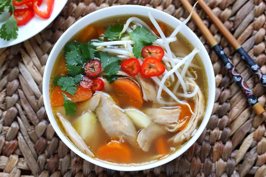 Asian-Spiced Chicken & Vegetable Soup - The Daring Gourmet