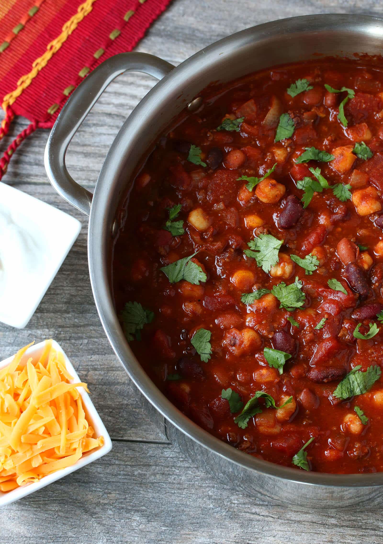 Spicy Chipotle Chili with Hominy - The Daring Gourmet