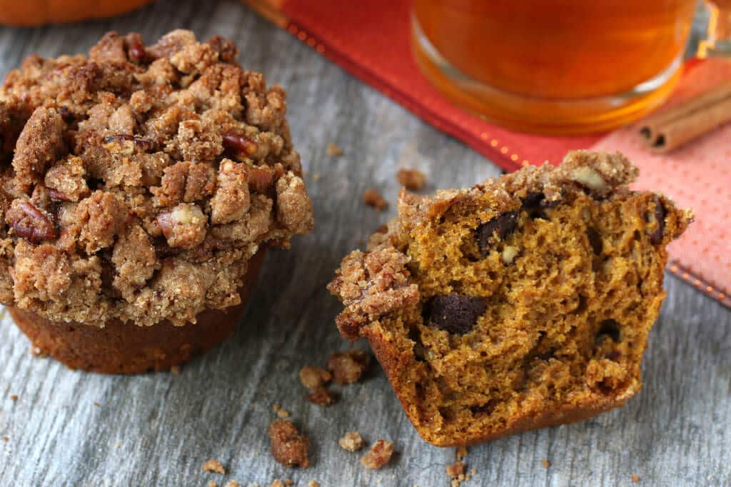 pumpkin streusel muffins recipe whole grain honey chocolate pecan