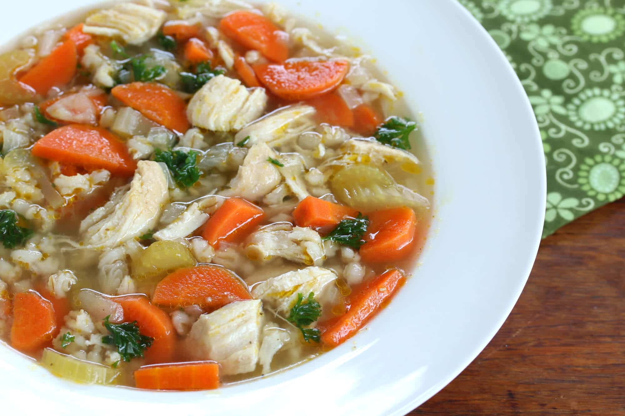 Chicken Barley Soup - The Daring Gourmet