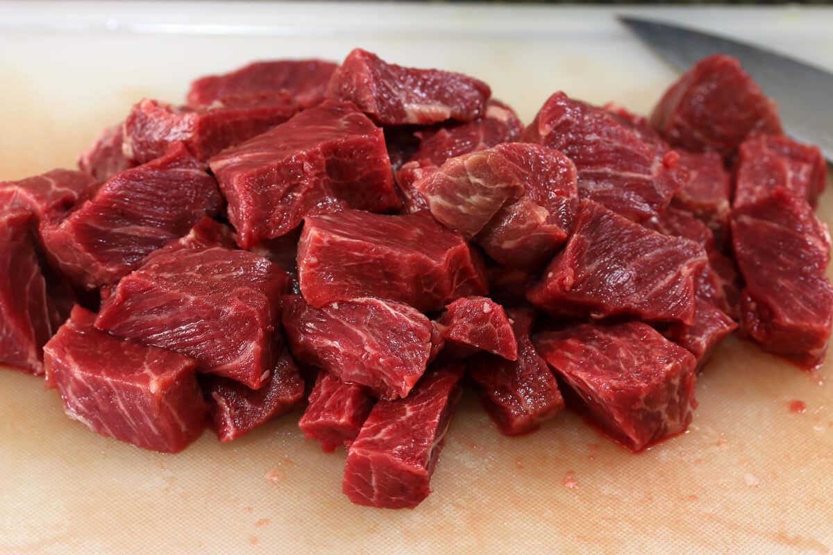 diced beef