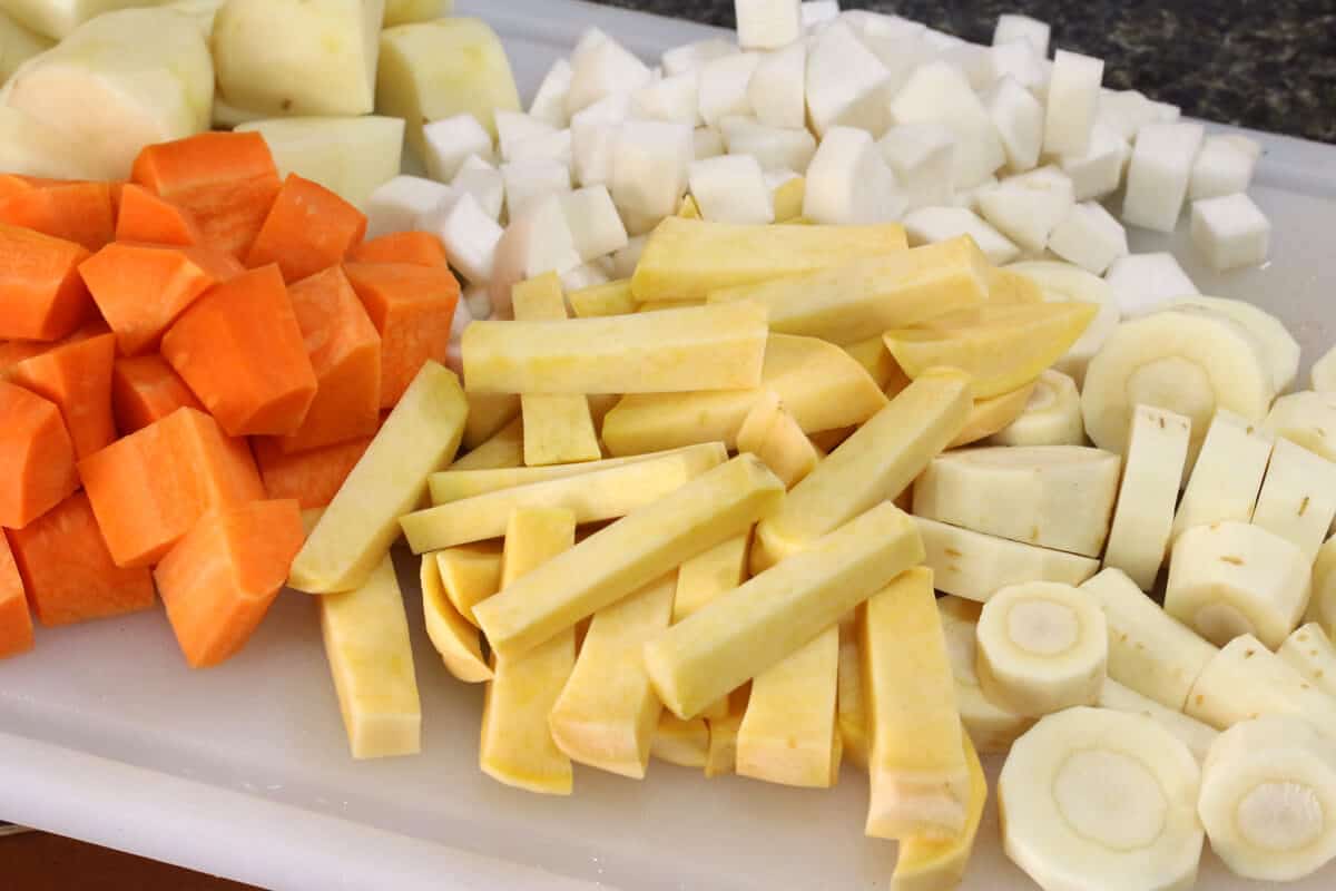 prepping the vegetables