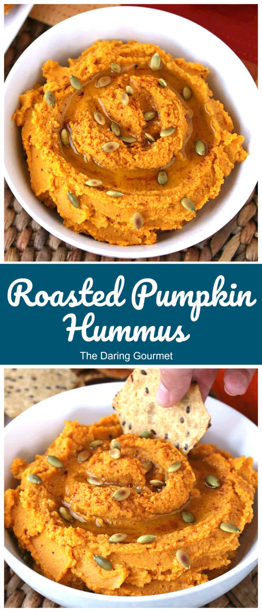 pumpkin hummus recipe roasted dip tahini garbanzo beans chickpeas vegan vegetarian healthy