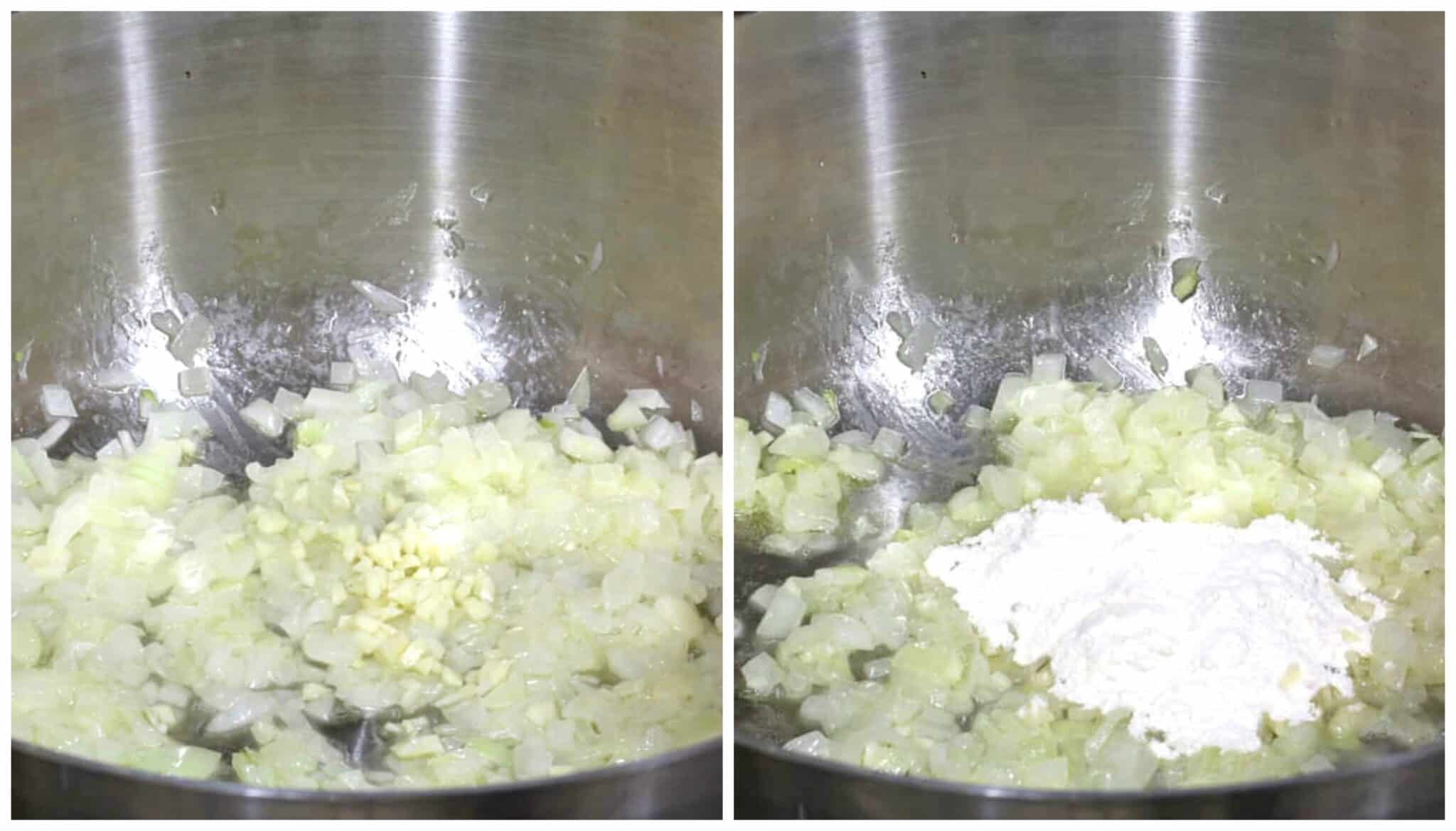 cooking onions and garlic