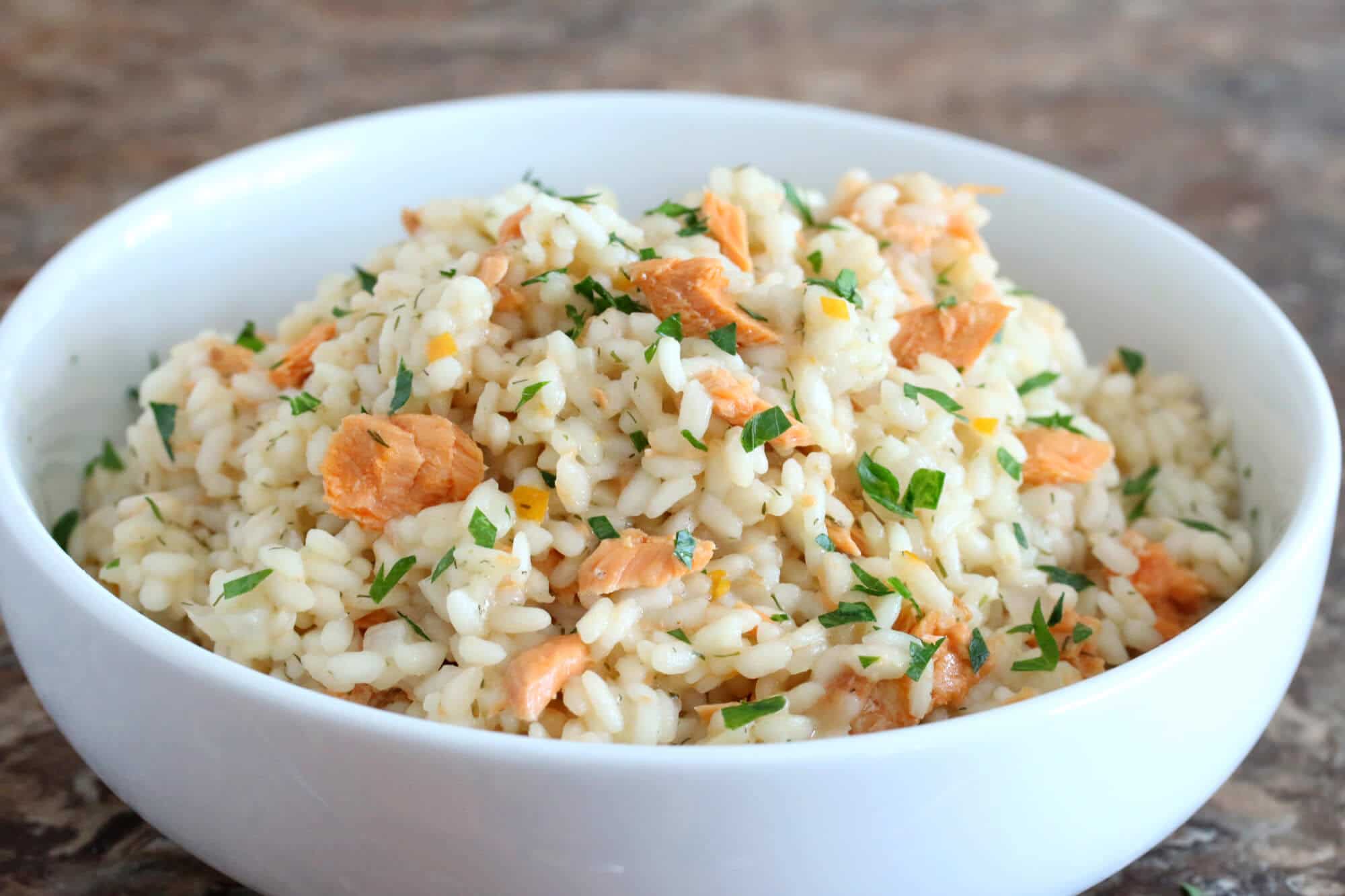 Salmon Risotto with Preserved Lemon - The Daring Gourmet