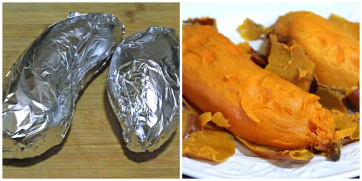 baking sweet potatoes in foil