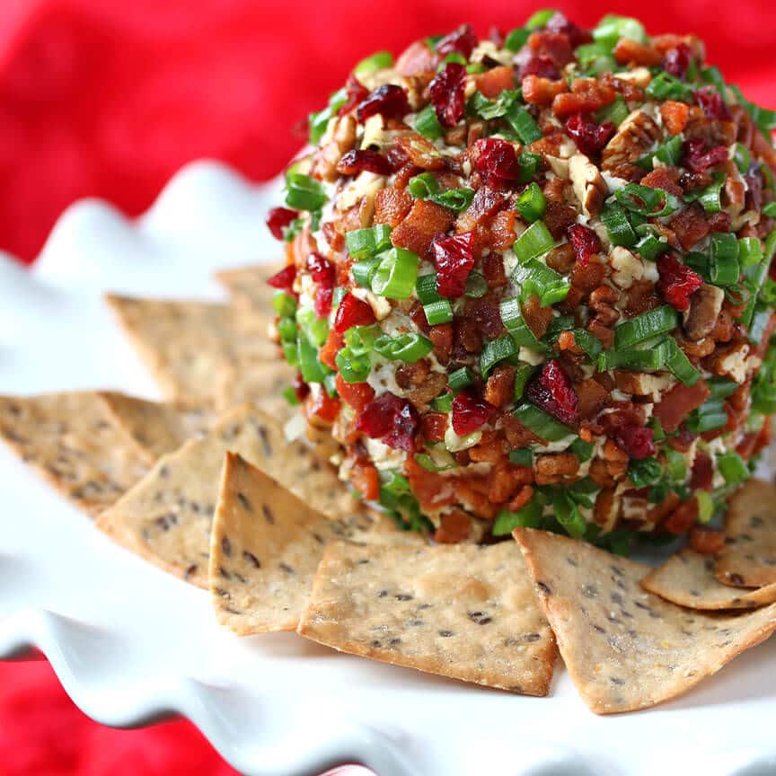 christmas cheese ball recipe cranberry cranberries bacon blue cheese pecans 
