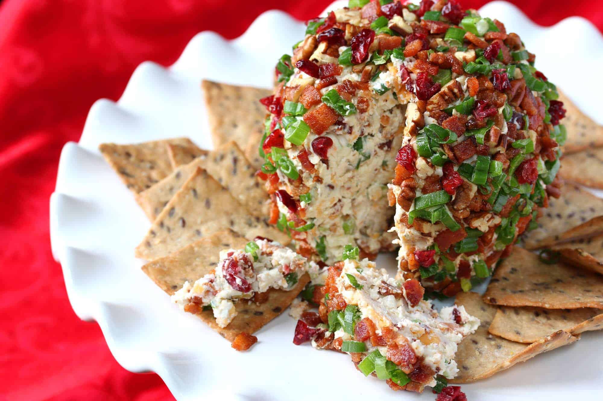 Bacon, Blue Cheese, Cranberry Cheese Ball with Pecans - The Daring Gourmet