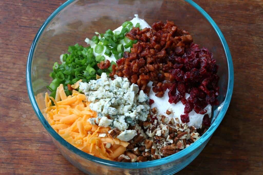 placing the ingredients in a bowl