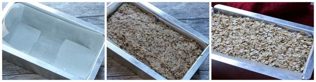 putting the batter in pan to bake