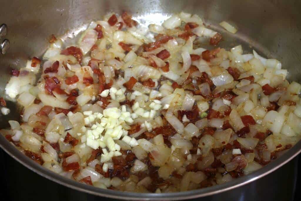cooking onions and garlic