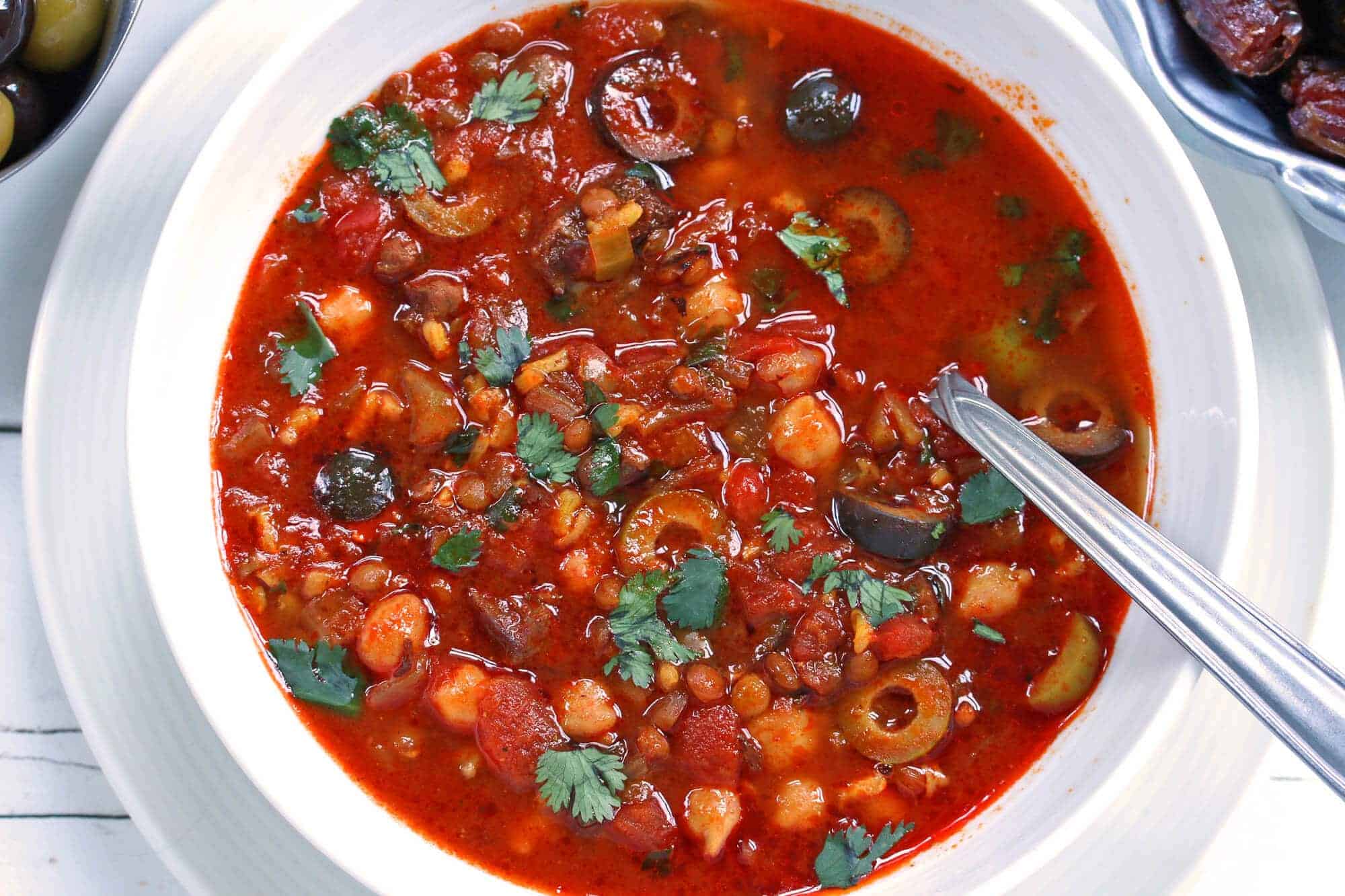 harira recipe moroccan soup chickpeas lentils beef lamb rice traditional 