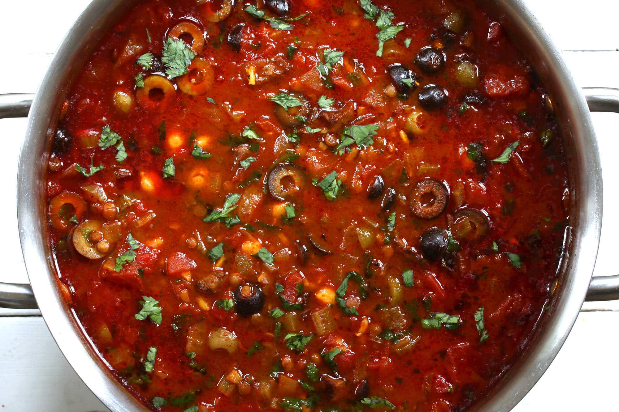 harira recipe Moroccan lentil chickpea soup stew beef lamb garbanzo beans ramadan