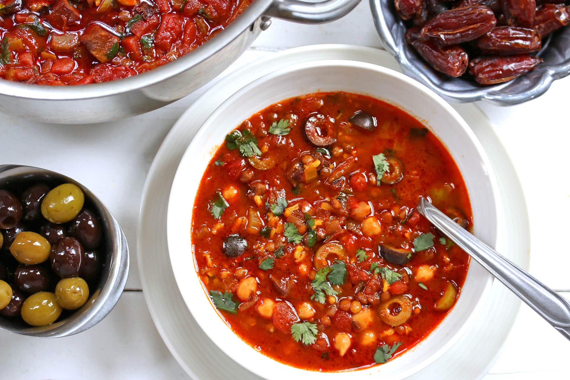 harira recipe Moroccan lentil chickpea soup stew beef lamb garbanzo beans ramadan