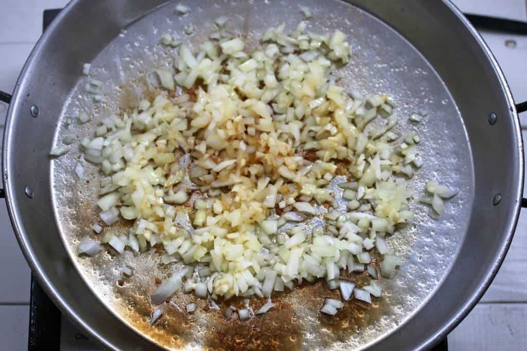 cooking the onions