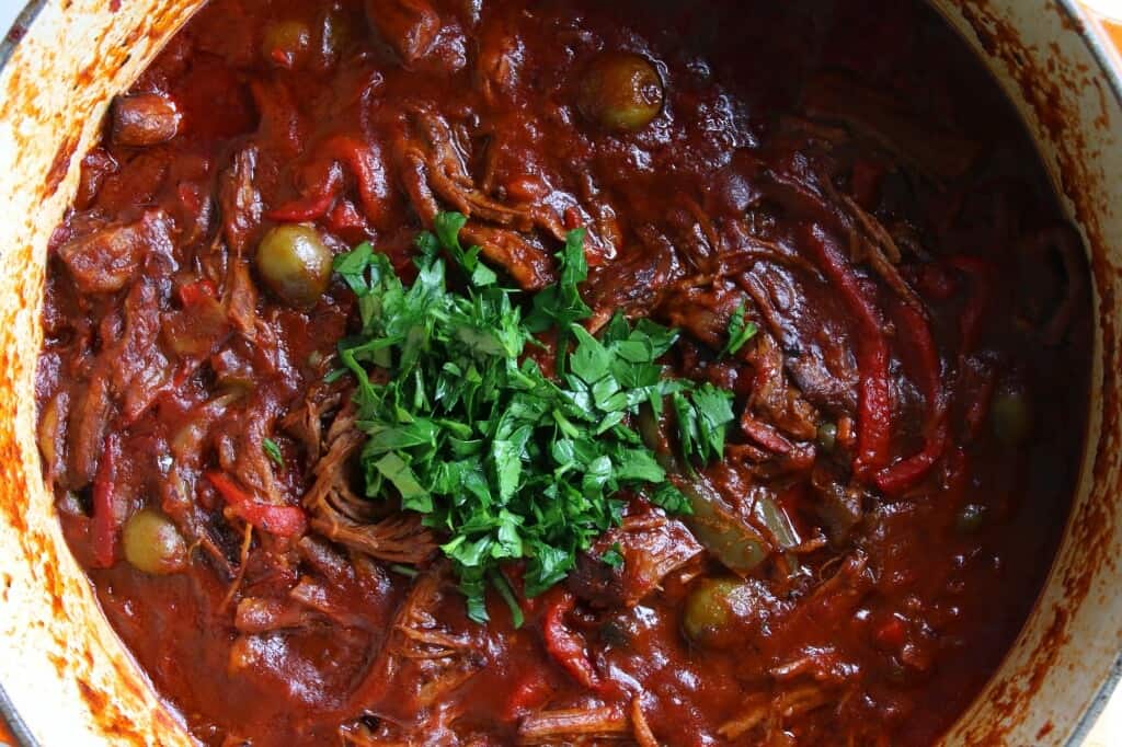 ropa vieja recipe authentic traditional cuban best beef peppers olives spanish