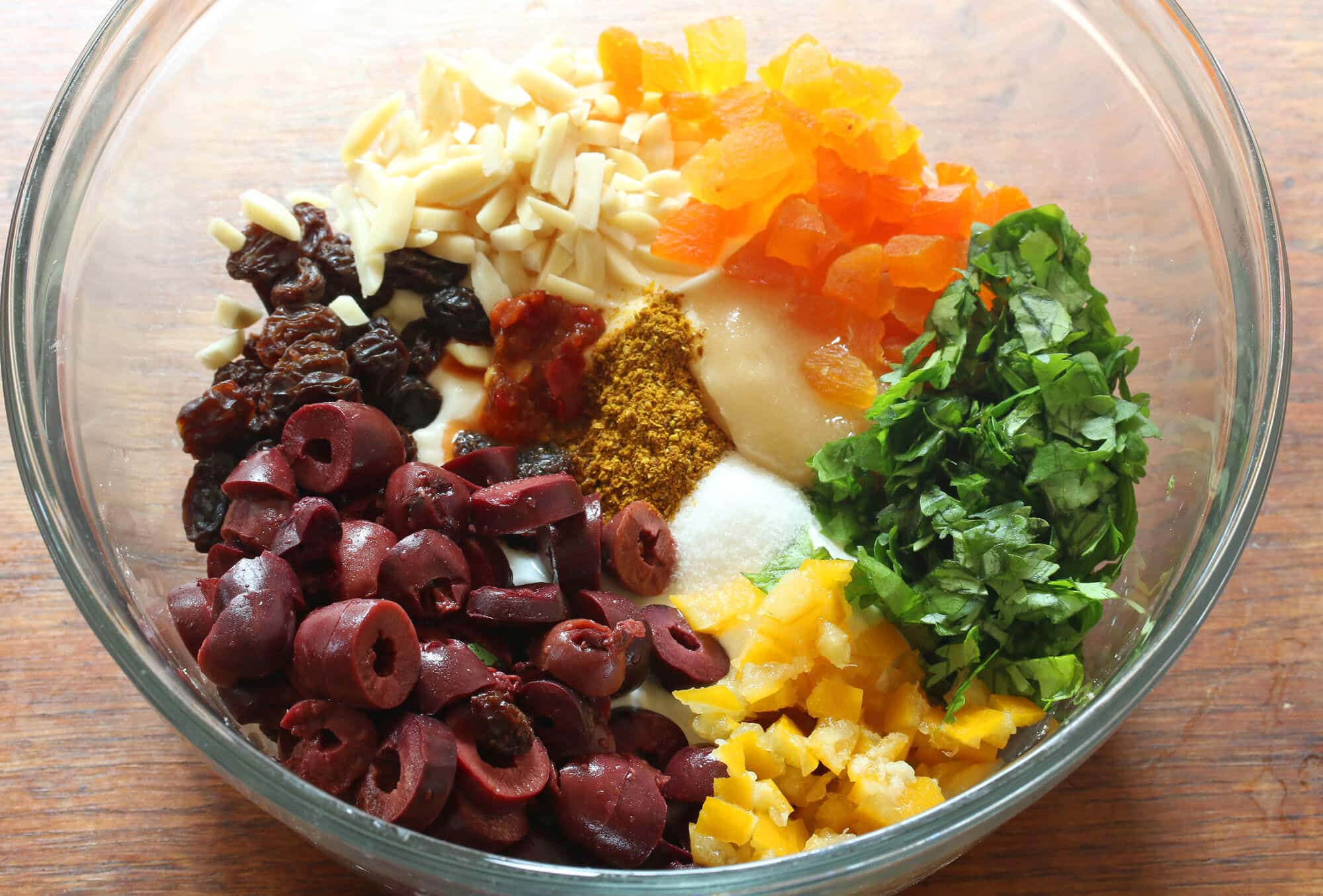 combining ingredients in a bowl